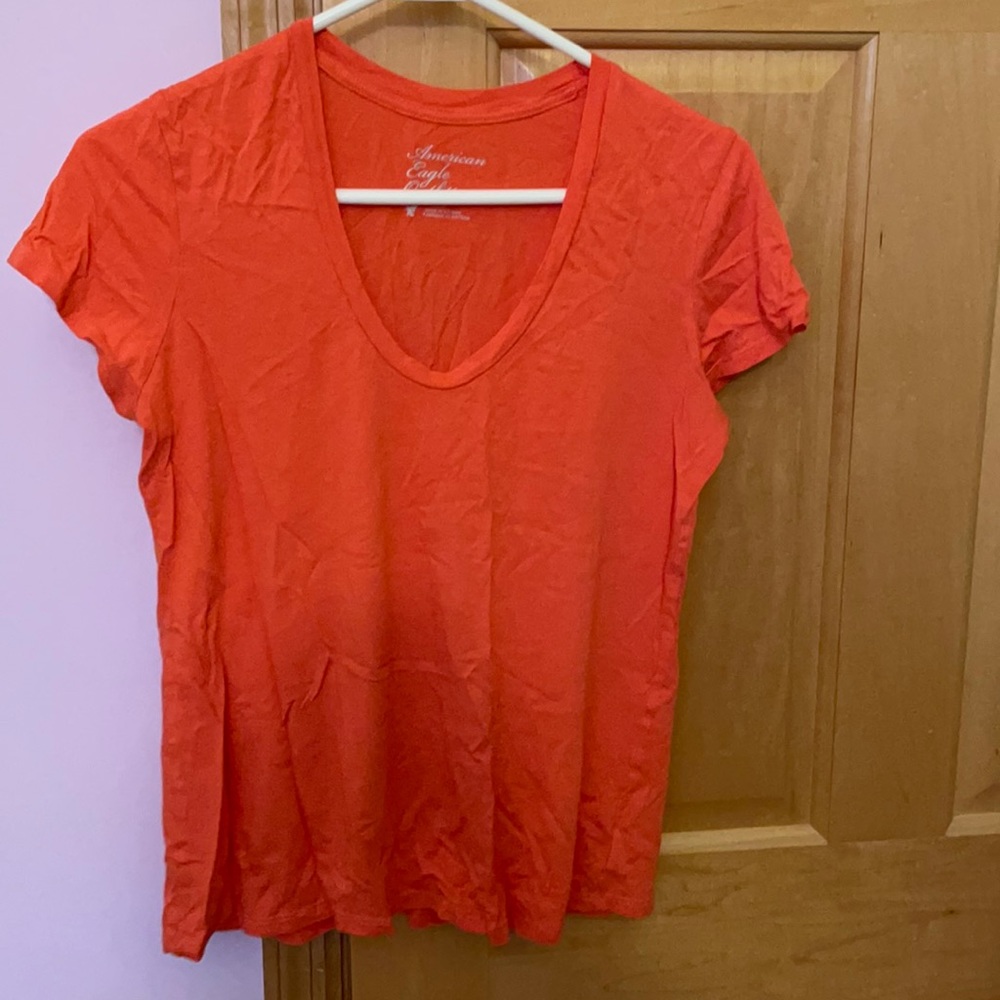 American eagle orange scoop neck short sleeve
